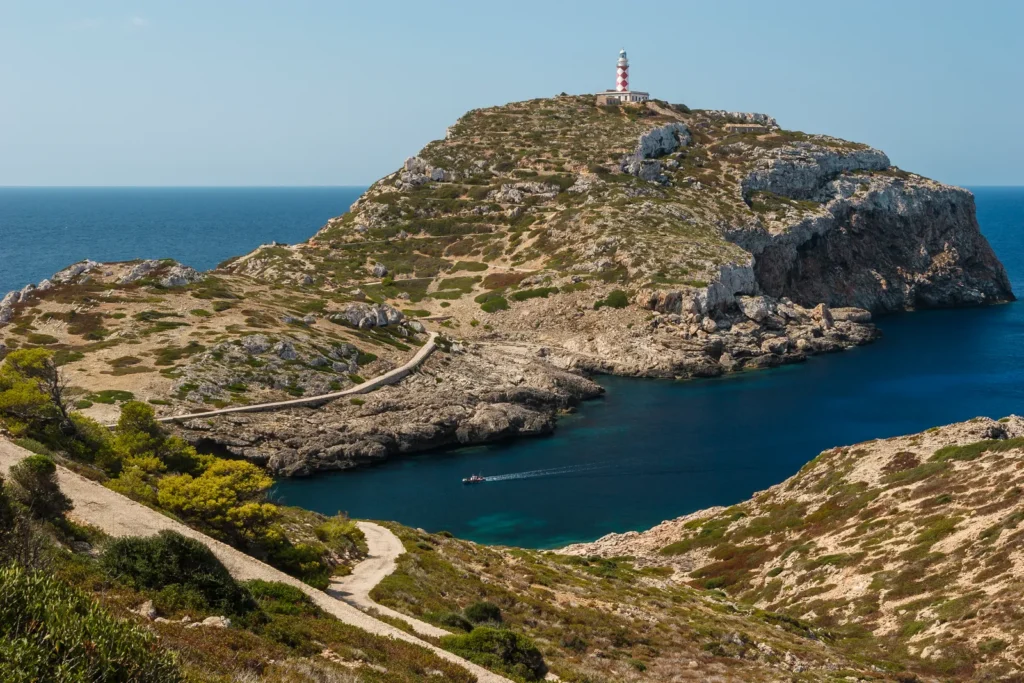 Scenic Mallorca coastline with rocky cliffs and lighthouse